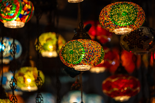 Turkish Lamps on display in the Grand Bazaar.