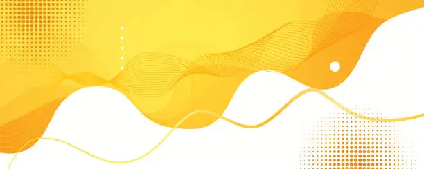 Vector illustration of Modern orange and yellow gradient liquid abstract design on white background