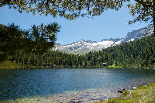 View of the alpine lakes with the purest clear water in the southern part of Austria, Reed See. High quality photo