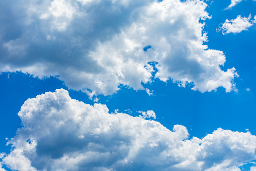 Clouds and blue sky in a sunny day of spring