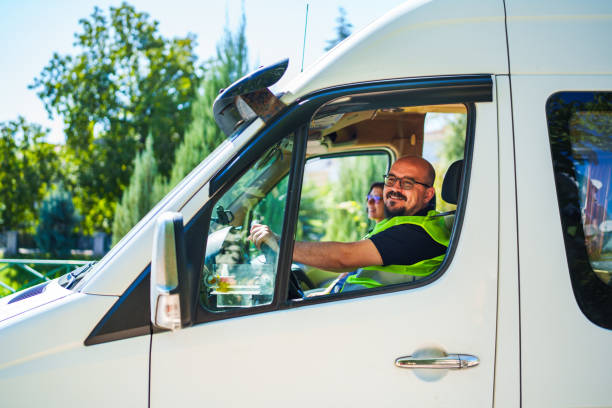 istock Van business employees are in the van. 1697335506