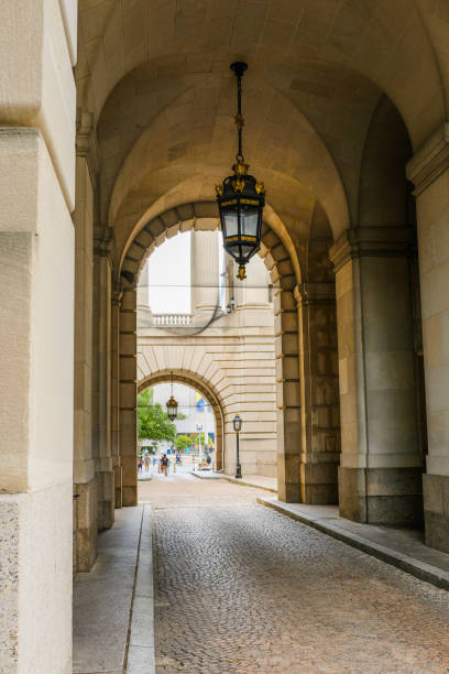 The tunnel passageway  connecting  Wilson Plaza toward the U.S. Environmental Protection Agency to Constitution Avenue in Washington, DC.