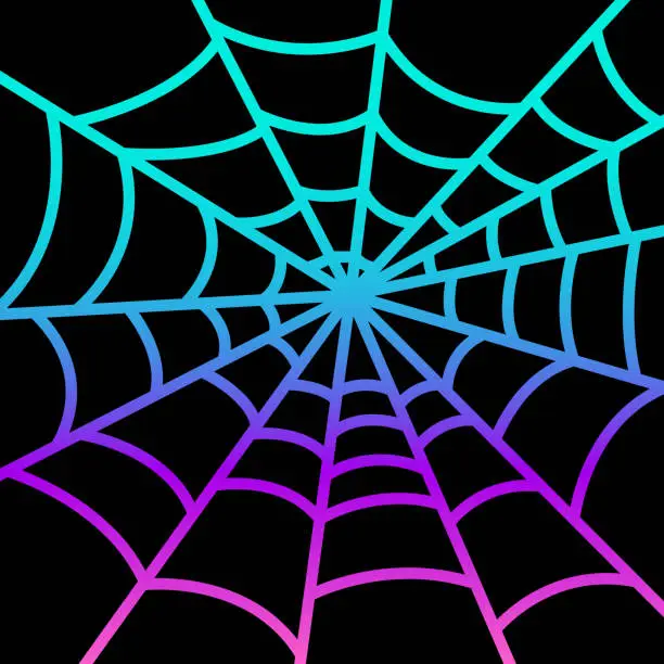 Vector illustration of Spider Web Line Art