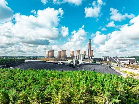 Drone view of Ratcliffe on Soar Power Station in Nottinghamshire