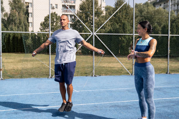 istock Young man jumping rope during outdoor exercise 1697524960