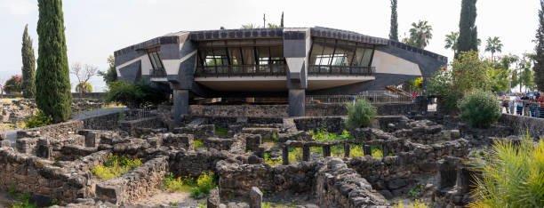 Ruins of an ancient synagogue in Capernaum, Isarel