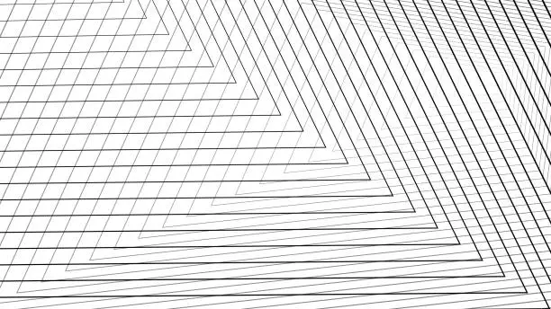 Vector illustration of Abstract black pattern of lines on white background.