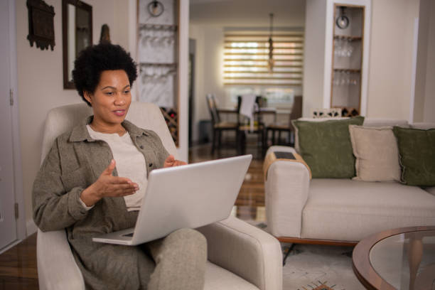 istock Mature woman working from home 1697803443