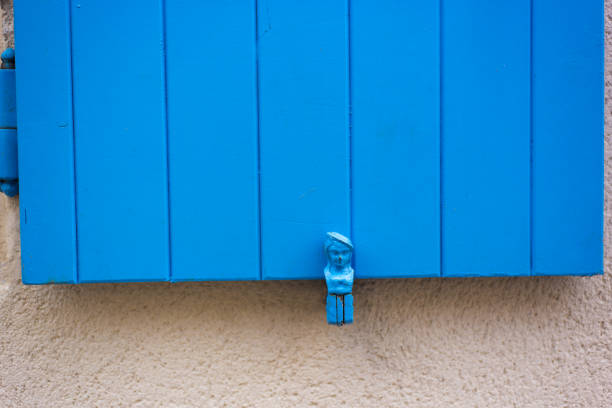 Le Vercors, France: Traditional Blue Shutters Detail Decoration