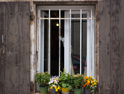 Window of a house in the resort Rathen in the Elbe Sandstone Mountains