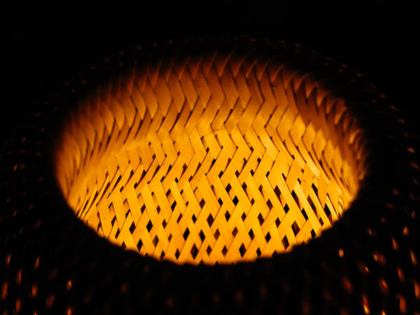 Bamboo lamp stock photo