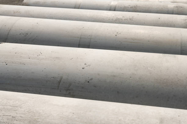 Concrete Columns by Road Construction Site in Florida USA