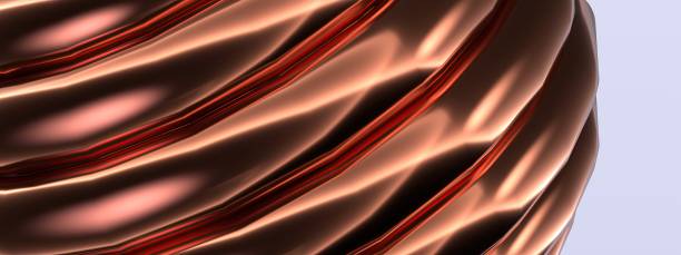 istock Metallic Elegant Modern 3D Rendering image background with beautiful reflections of copper cylinders 1698047596