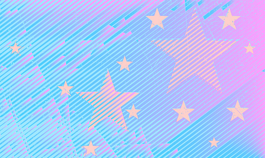 Neon Colored American Flag with Grunge Image Technique