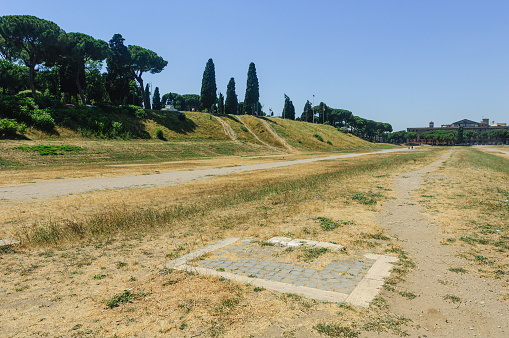 Esplanade of the ancient Circus Maximus in Rome, between the Aventine and Palatine hills