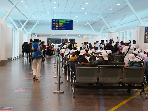 Kuala Lumpur, Malaysia-June 16, 2023: people at Kuala Lumpur International Airport (KLIA)