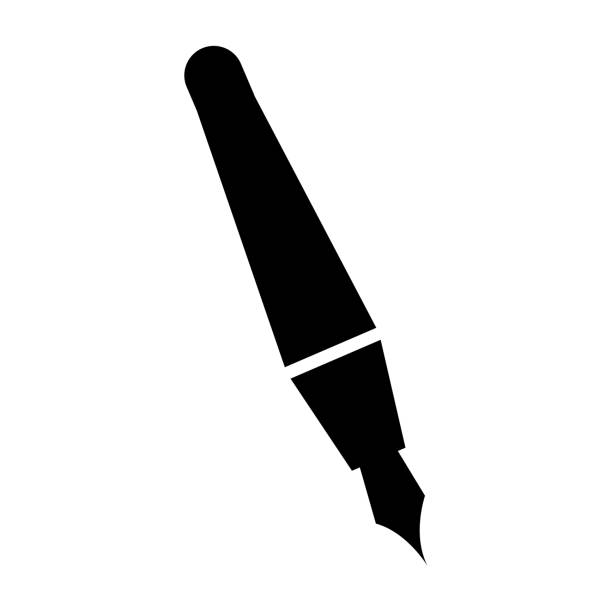 Stationery, fountain pen, ink-pen icon Stationery, fountain pen, ink-pen icon inkpen stock illustrations