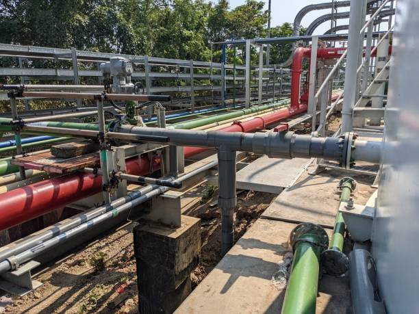 istock Pipe rack on the power plant industry water distribution system. 1698292496
