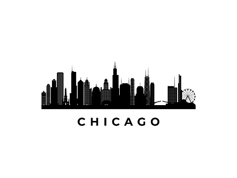 Vector Chicago skyline. Travel Chicago famous landmarks. Business and tourism concept for presentation, banner, web site.