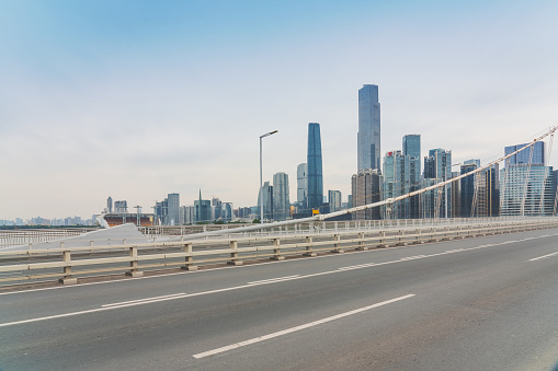 Modern Urban Skyline and Expressway in Guangzhou, China On March 1, 2020