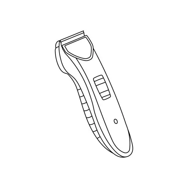 Vector illustration of Hand drawn cartoon Vector illustration shaving machine icon in doodle style