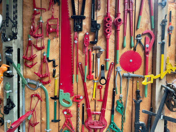 istock A selection of colourful hand tools displayed on a handyman's workshop wall 1698349185