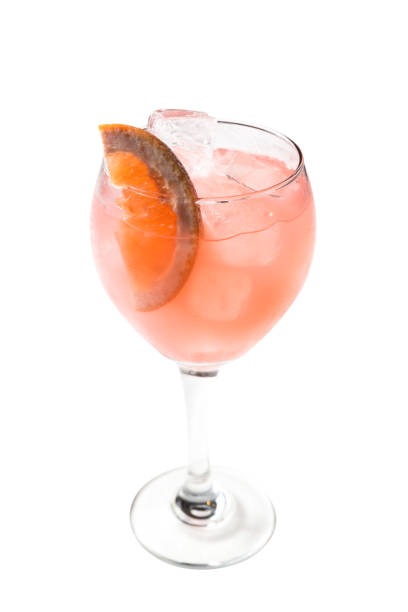 istock Pink colour cocktail isolated on white 1698359083