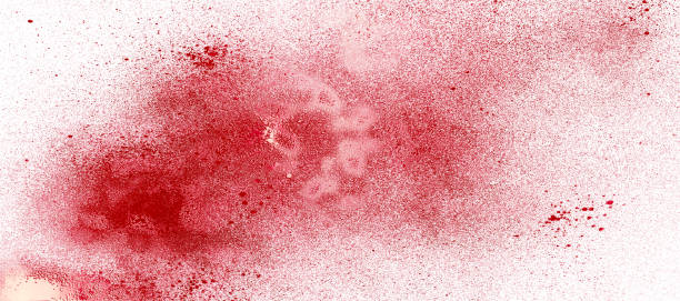 istock SPRAY OF GLOSSY RED METALLIC PAINT,SPLASH ISOLATED WHITE BACKGROUND 1698433694