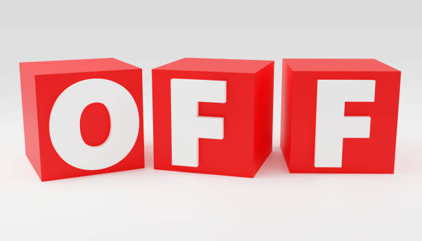 istock Bright red sign off on red cubes Minimal Concept 3D render Illustration 1698470784