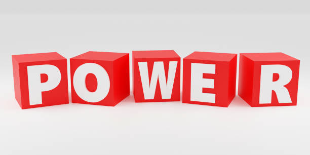 istock Bright red sign 3d on red cubes Power Minimal Concept 3D render Illustration 1698470790