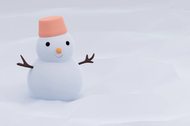 istock 3D rendering of snowman on light snow background 1698484634