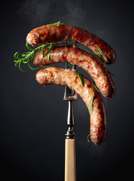istock Grilled Bavarian sausages with rosemary. 1698496250