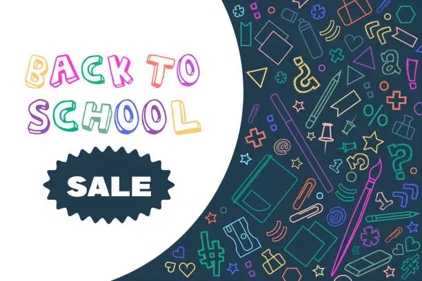 Vector illustration of Back to school web poster design