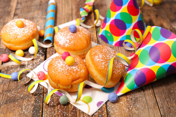 donuts for carnival, party background stock photo