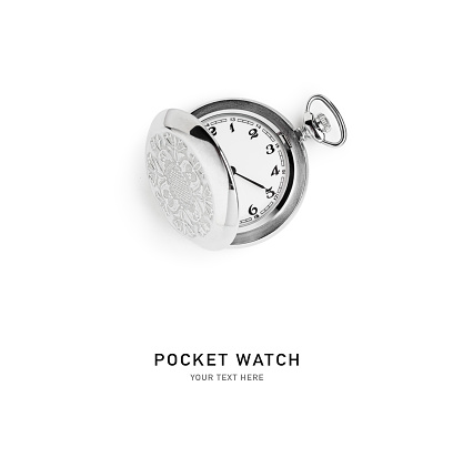 Pocket watch on white background