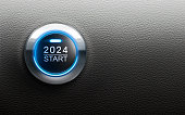 Blue start button - year 2024