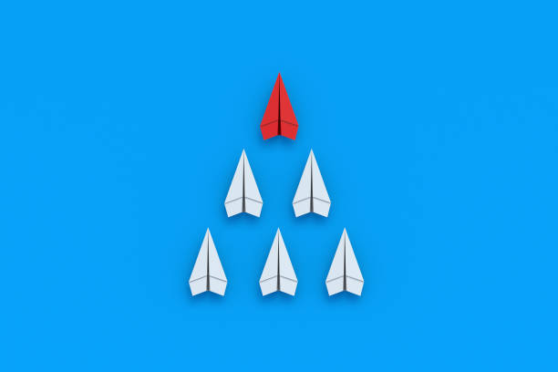 istock Following the leader. Excessive trust and influence. Community membership. Innovative thinking. Listening to advice. Business concept. Red paper plane and a crowd of whites. 3d render 1698572939