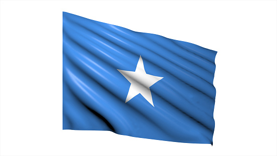 3d illustration flag of Somalia. Somalia flag waving isolated on white background with clipping path. flag frame with empty space for your text.
