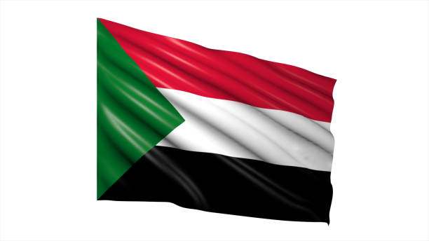 istock Sudan national flag on white background. 1698594437