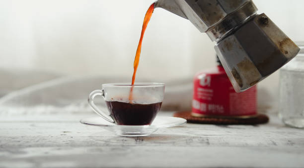 istock Moka pot hot coffee in the morning 1698677370