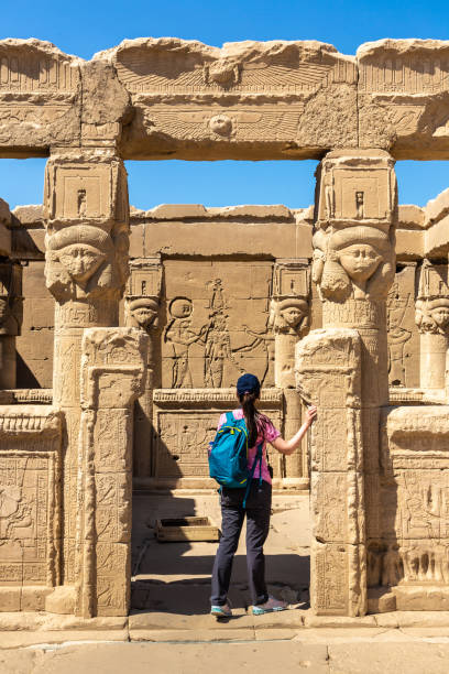 istock Tourist at Dendera temple in Luxor, Egypt 1698681942