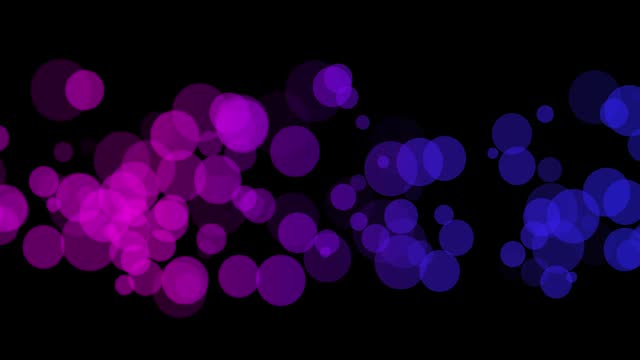Abstract pink and blue gradation ball bokeh animation material (black background)