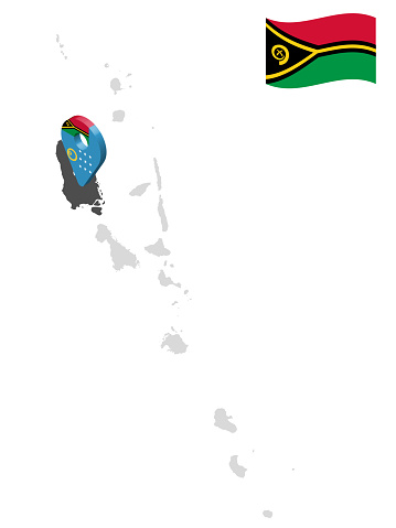 Vetores de Localização Província De Sanma No Mapa Vanuatu 3d Sinal De