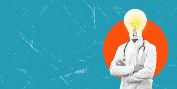 Poster template creative collage poster template experienced doctor patient consultation.