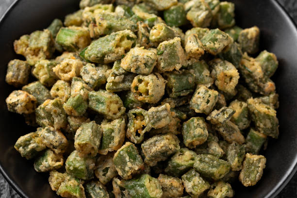 istock Homemade deep Fried Okra with herbs and spices. 1698771178
