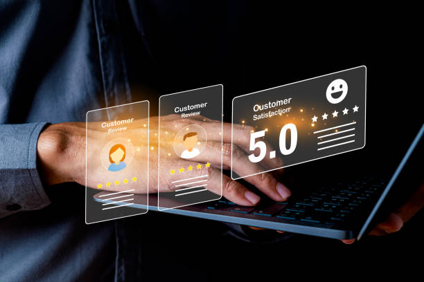 istock Customer Satisfaction Survey concept, 5-star satisfaction, service experience rating online application, customer evaluation product service quality, satisfaction feedback review, good quality most. 1698773330