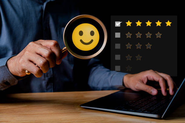 istock Customer Satisfaction Survey concept, 5-star satisfaction, service experience rating online application, customer evaluation product service quality, satisfaction feedback review, good quality most. 1698773334