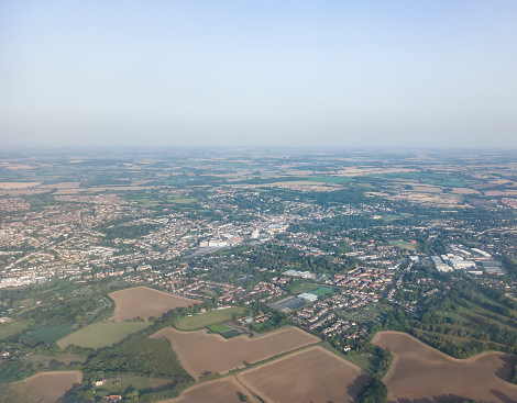 An aerial view of Bishops Stortford in Hertfordshire, UK