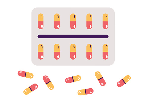 istock Pill medical bottle flat medicine tablet antibiotic drug concept. Vector graphic design illustration 1698858904