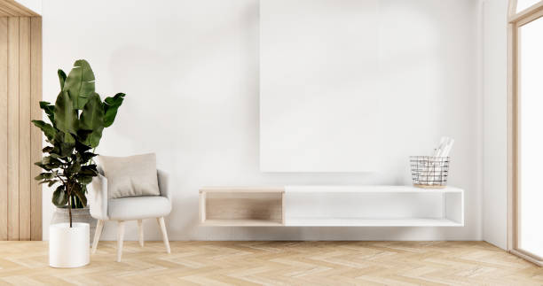 istock Muji cabinet in japan empty room Japanese - zen style,minimal designs. 3D rendering 1698935304